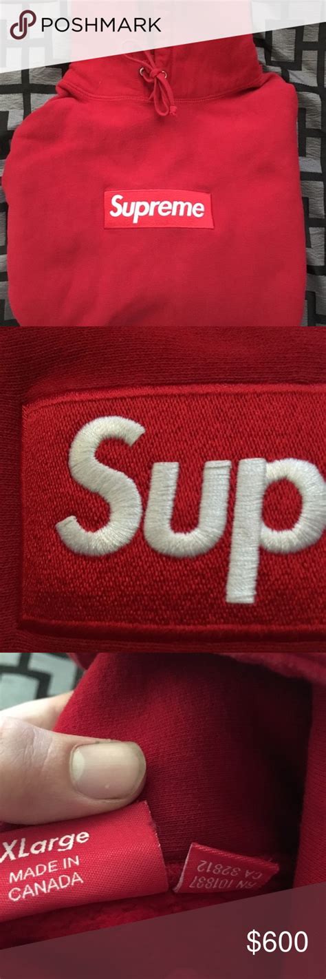 authentic supreme hoodie red.